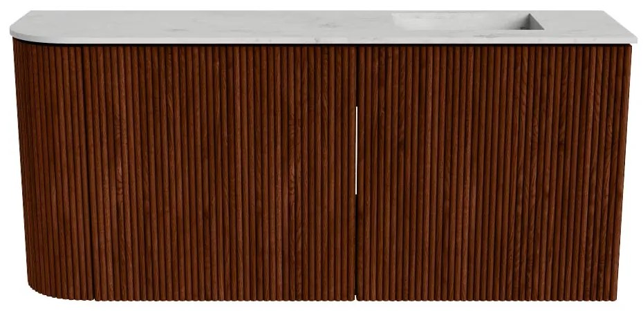 Mondiaz Joya DLux 90cm toiletmeubel ronding links ruby met wastafel faye rechts zonder kraangat opalo