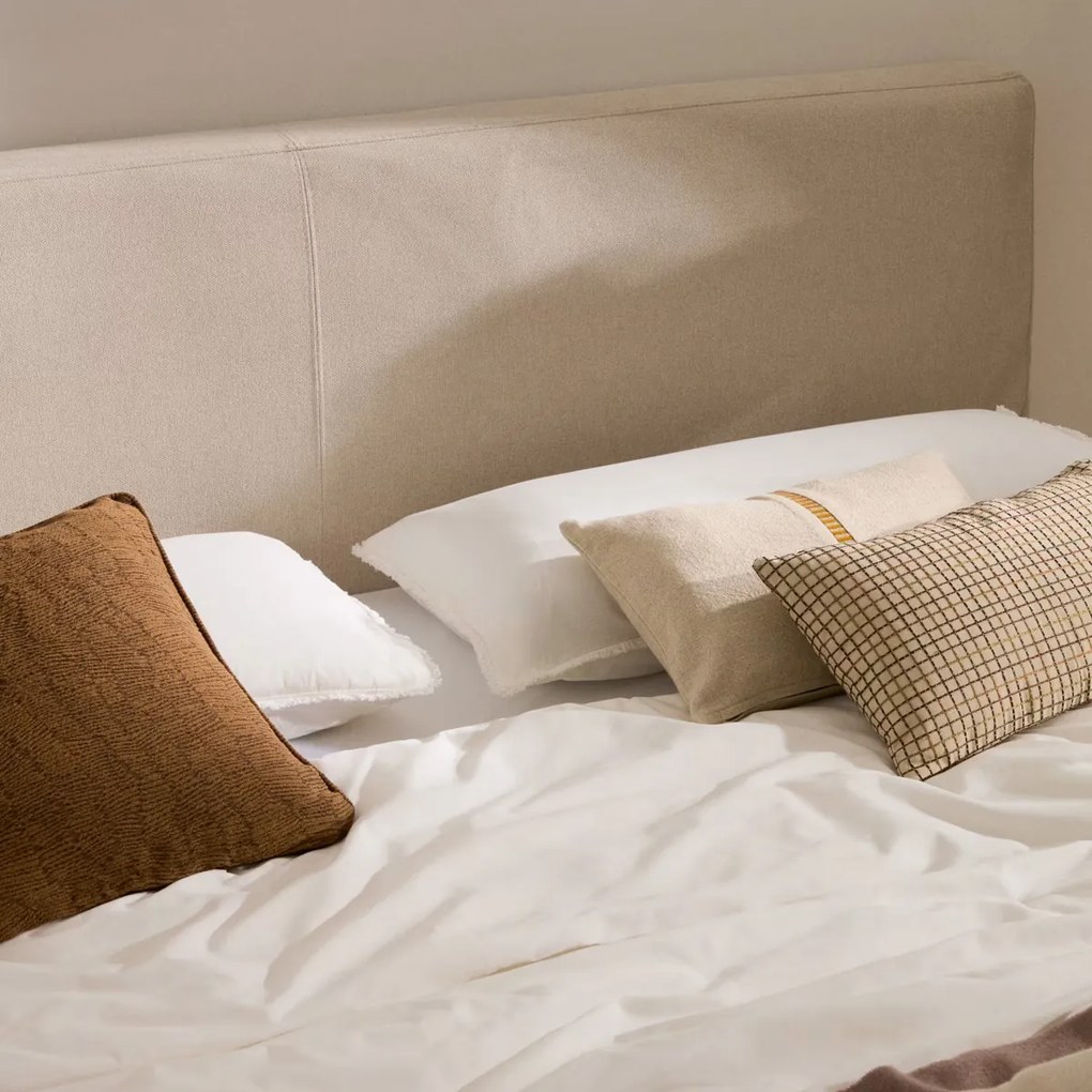Kave Home Blok Luxe Bedframe Beige Stof 160x200 Cm