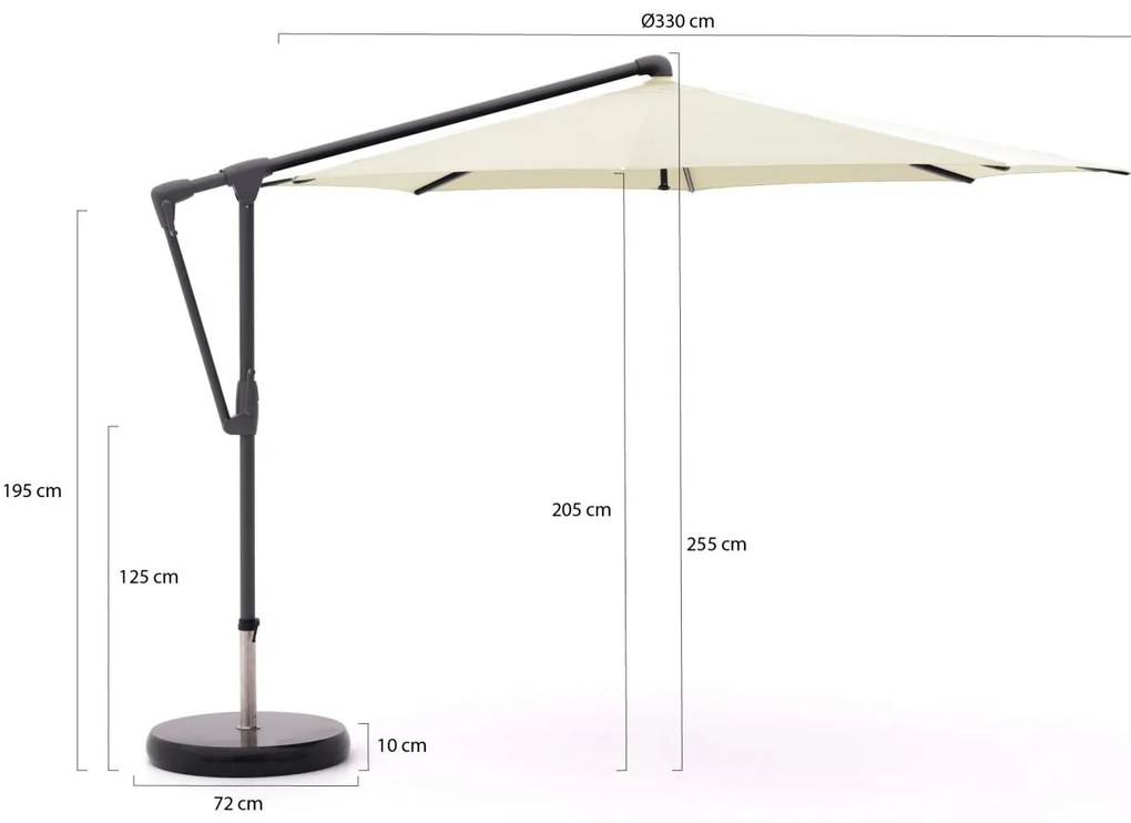 Glatz Sunwing Casa zweefparasol ø 330cm