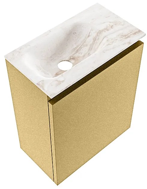 Mondiaz Ture DLux toiletmeubel 40cm oro met wastafel frappe links met kraangat