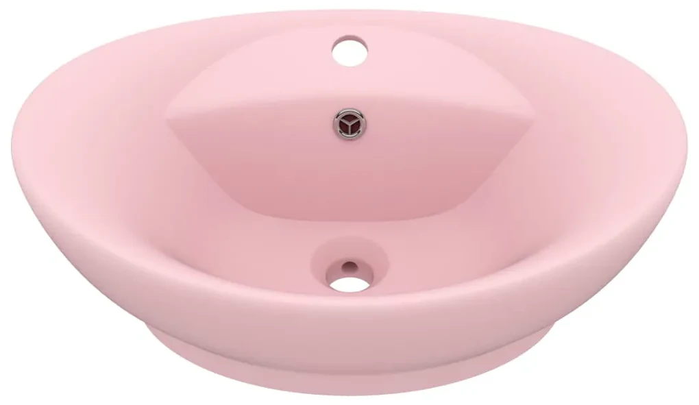 vidaXL Wastafel met overloop ovaal 58,5x39 cm keramiek matroze