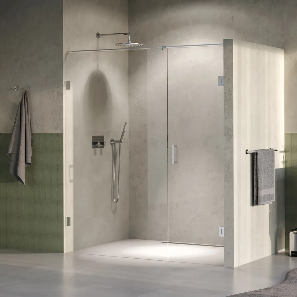 Brauer Void profielloze nisdeur 170cm met draaideur 70cm aan muur RVS geborsteld PVD