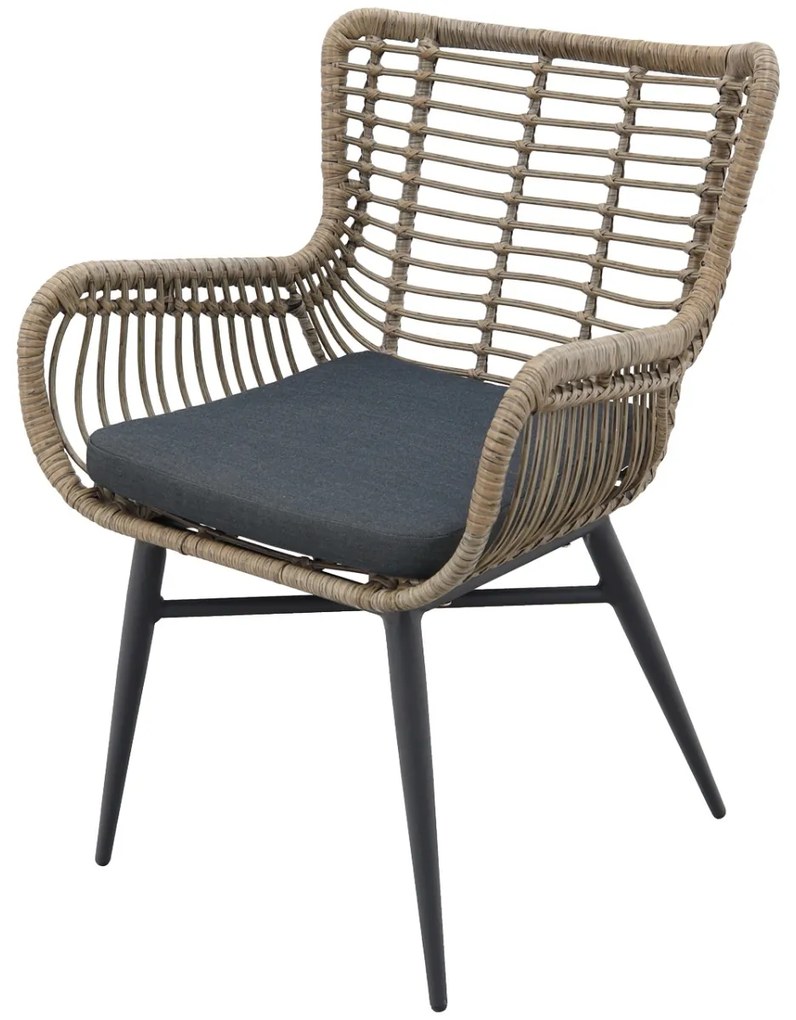 Jasmine Naturel/Rome 4-persoons dining tuinset 170x100 cm. - Grey teak