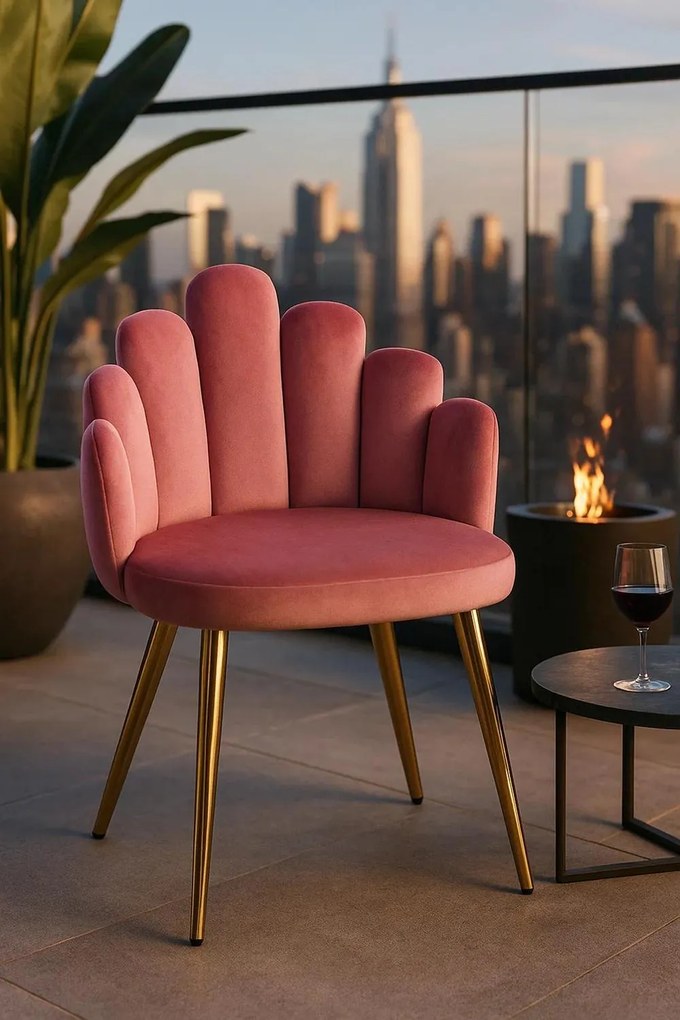 Hand Goud Fluwelen Stoel