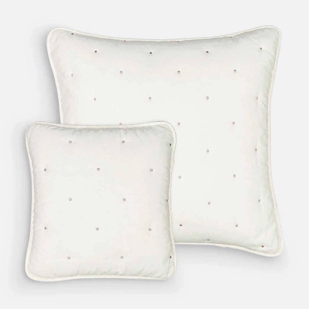 Gematelasseerde vierkante kussenhoes in katoen, Aéri