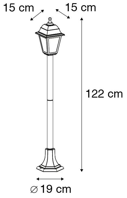 Buitenlamp Klassieke lantaarn zwart 122 cm IP44 - Capital Klassiek / Antiek E27 IP44 Buitenverlichting
