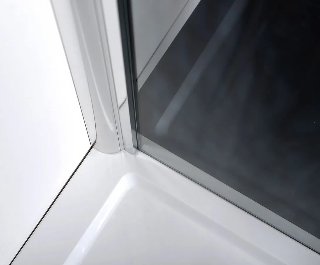 Polysan Lucis rechthoekige douchecabine met schuifdeur 140x90cm chroom