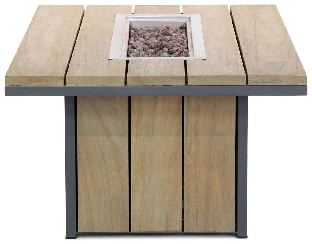 Lifestyle Garden Furniture Seaside Lounge Vuurtafel X Antraciet Aluminium/teak Old Teak Greywash