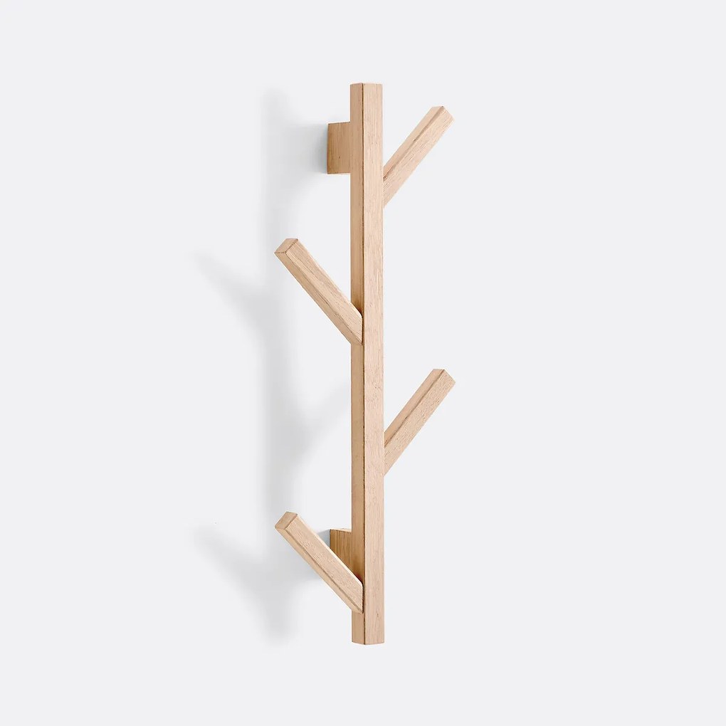 Eiken wandkapstok met 4 haken, Anela