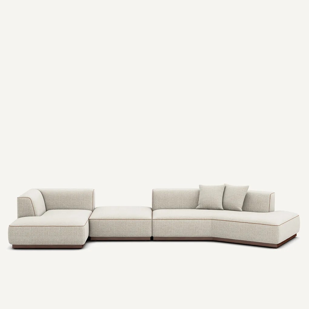 Open hoekbank links XL in gevlekte canvas, Jacopo