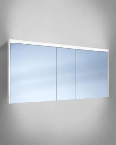 Schneider O-Line spiegelkast m. 3 deuren (60/30/60) met LED verlichting boven 150x74.5x15.8cm v. op- of inbouwmontage 1651500202