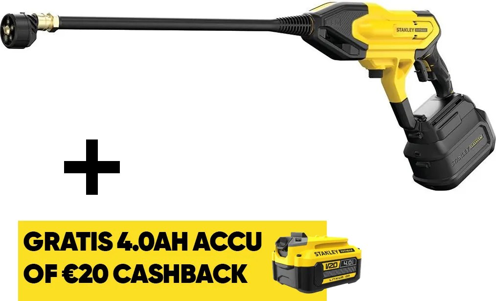 Stanley SFMCPC93M1- QW Hogedrukreiniger V20 - Incl. Accu&Lader