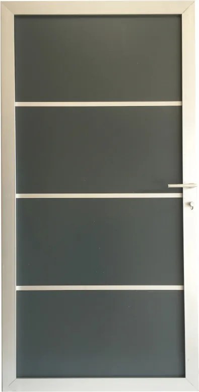 Tuindeur aluminium composiet Donkergrijs met blank aluminium frame compleet (90 x 180 cm)