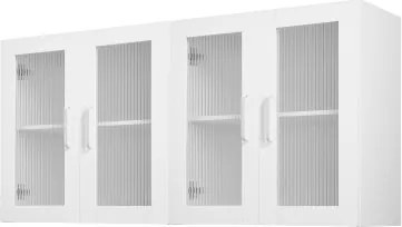 VEVOR Wasruimte Wandkast, 2-laags wandkast (draagvermogen 72,6 kg / 30,5 x 61 x 61 cm enkel stuk) met 4 deuren, kastorganizer met verstelbare plank, voor keukengarage