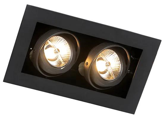 Moderne inbouwspot zwart 2-lichts verstelbaar - Oneon 70 Modern GU10 Binnenverlichting Lamp