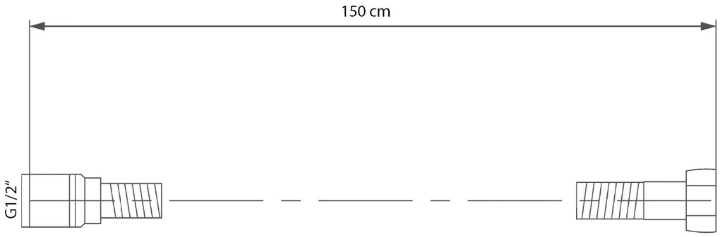 Sapho Softflex doucheslang 150cm zwart mat