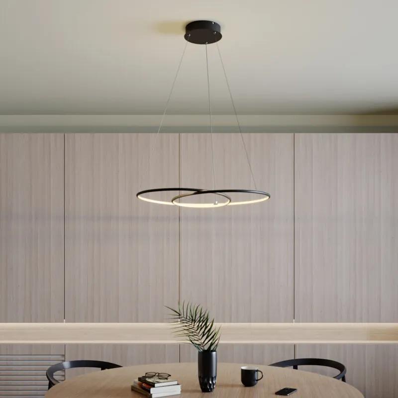 Lucy LED hanglamp, 70 cm, zwart mat - lampen-24