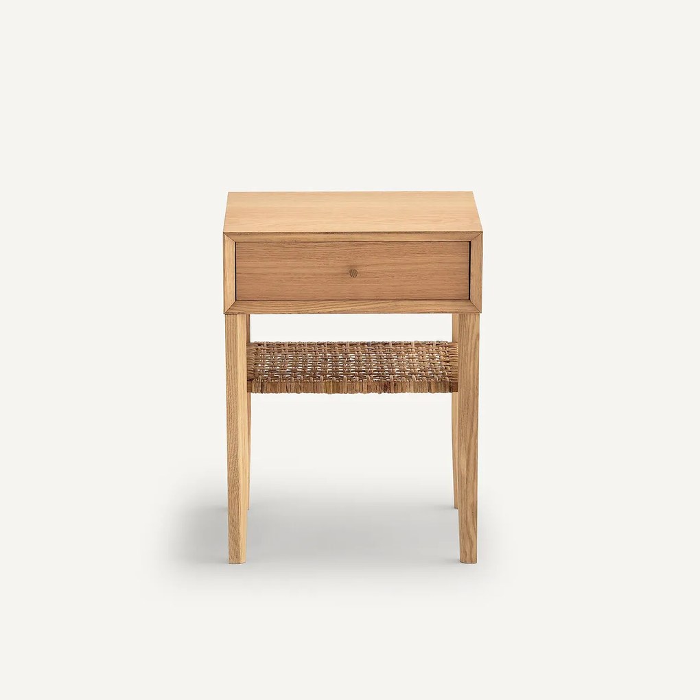 Nachtkastje in massief eikenhout en eikenfineer, Dawud