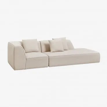 Modulaire Hoekbank Van 2 Delen Met Rechter Chaise Longue, Bekleed Cardea Chenille Crèmebeige - Sklum