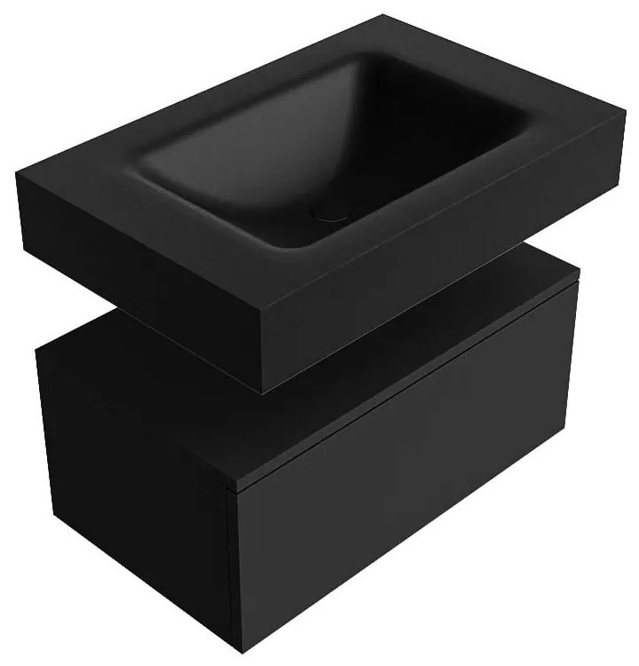 Zaro Alan badmeubel 70cm urban 1 lade met vrijhangende wastafel cloud midden 1 kraangat urban