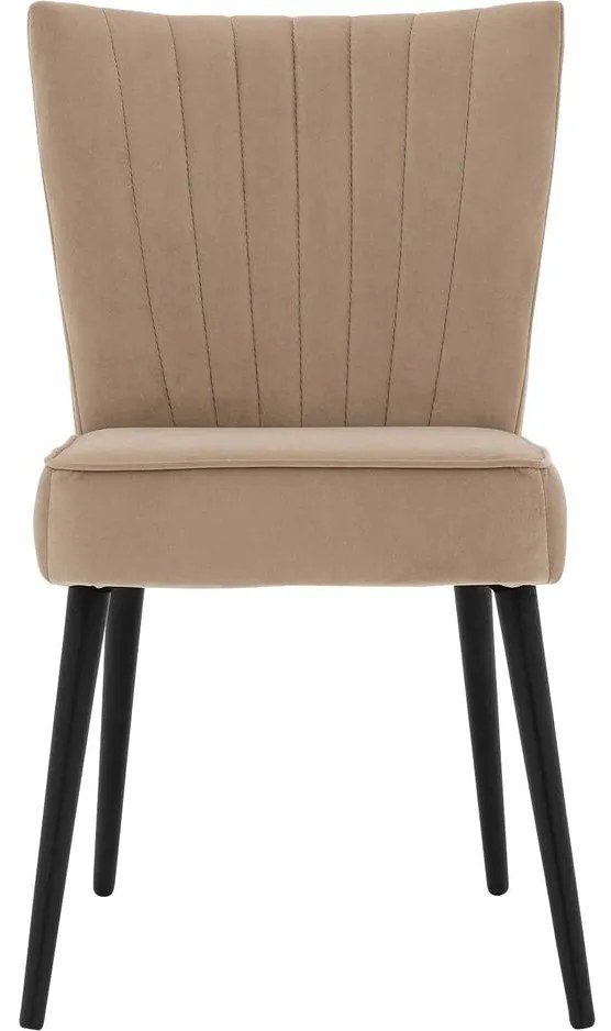 Goossens Eetkamerstoel Rob bruin velvet stof leuning, urban industrieel