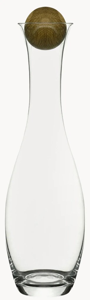 Mondgeblazen karaf Nature met eikenhouten stop, 1 L