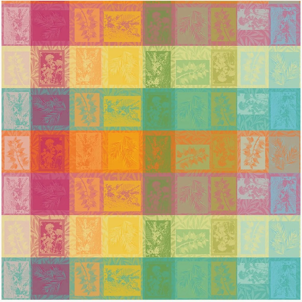 Rond katoenen tafelkleed Arc En Ciel met acrylcoating in jacquardweving