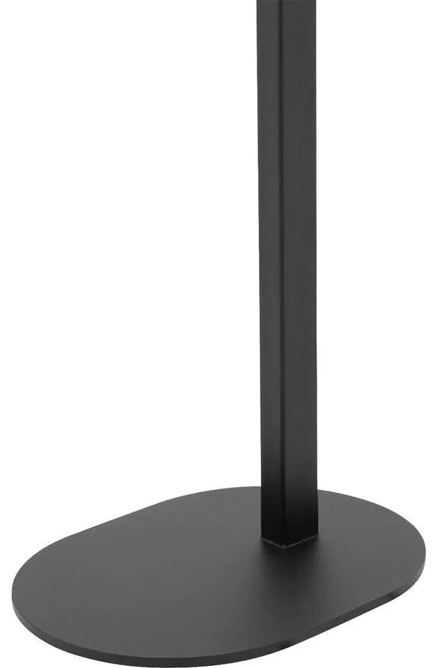 Goossens Nachtkastje Oval, Voet ovaal metaal ral 9005 zwart, blad massief eik