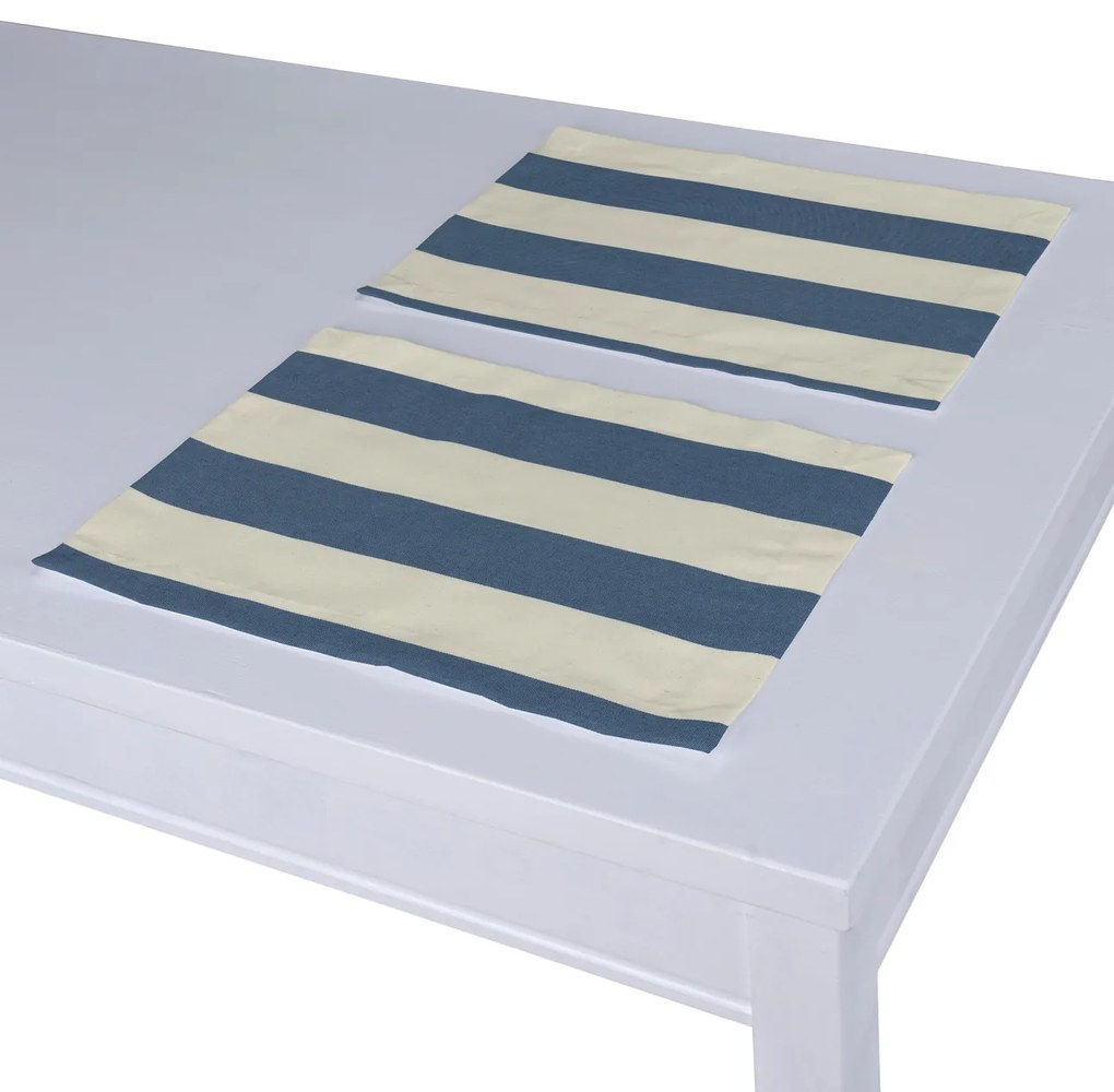 Dekoria Placemats 2 st., blauw-wit gestreept, 30 x 40 cm