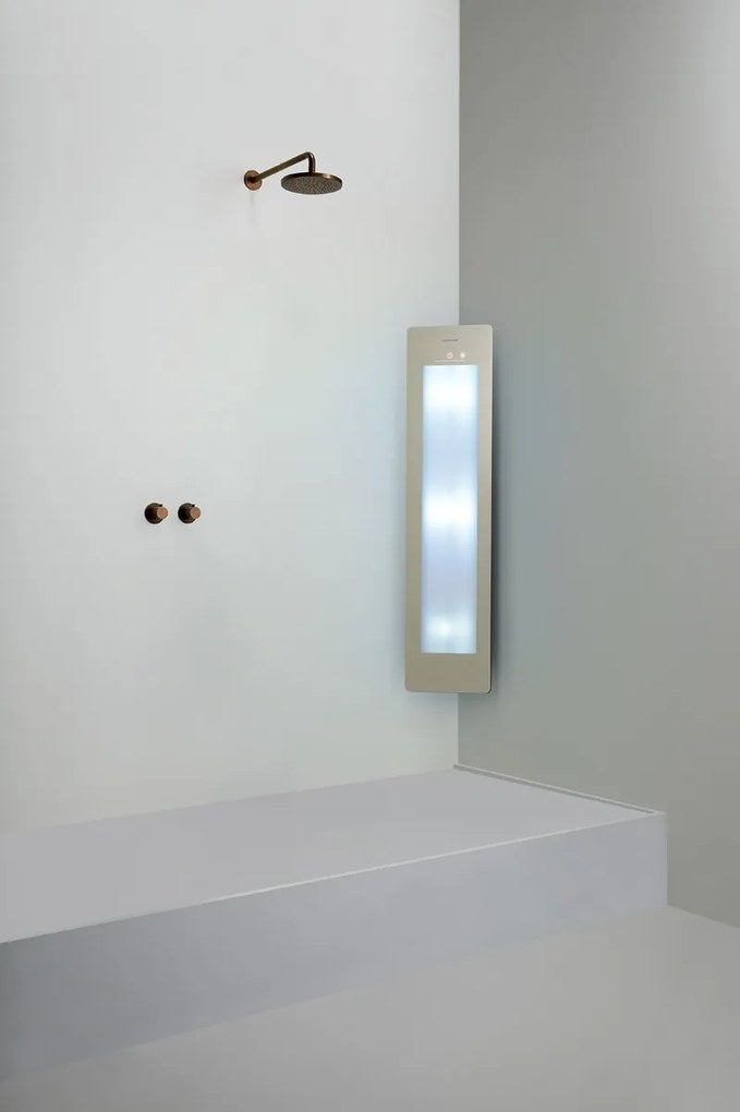 Sunshower Round Plus Medium Sand White infraroodlamp en UV 33x140x10cm hoekopbouw