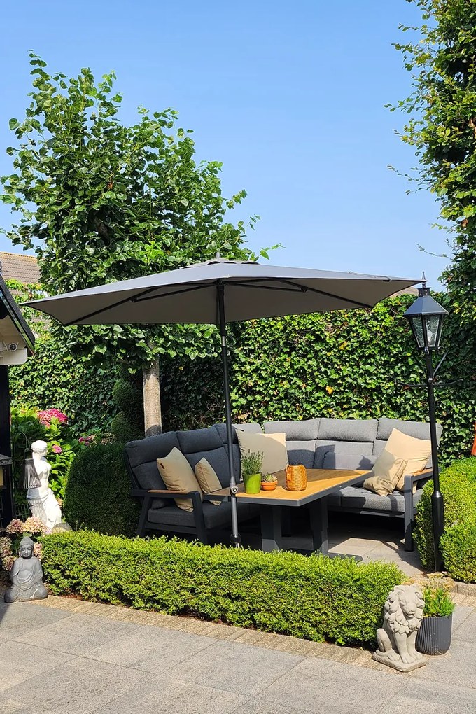 4-Seasons stokparasol Azzurro 350 cm - Charcoal