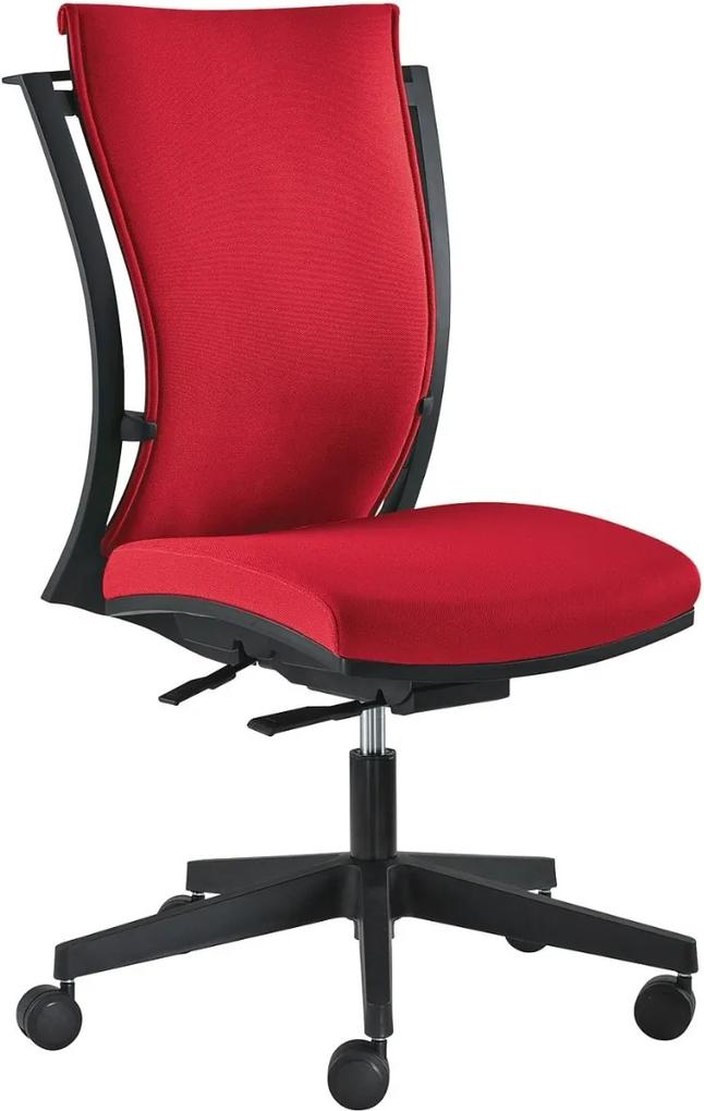 24Designs MaxiFlex Bureaustoel - Stof Rood - Zwarte Kruispoot