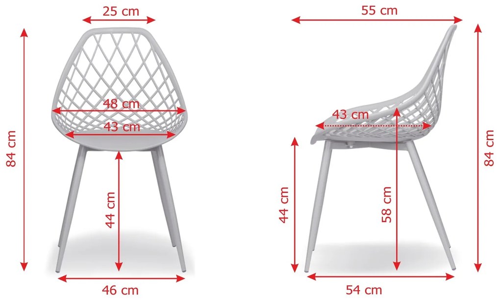 LUGO stoel fango (donker beige/bruin) - modern, opengewerkt, voor keuken / tuin / café