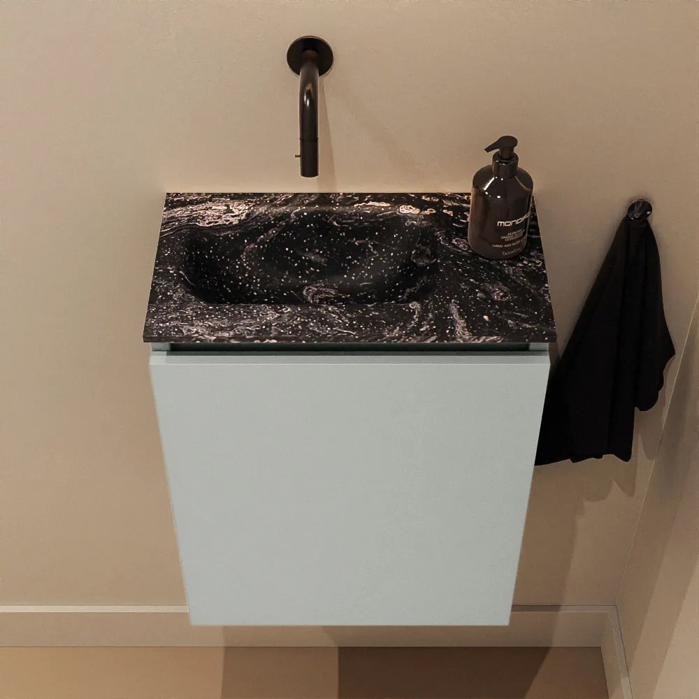 Mondiaz Ture DLux toiletmeubel 40cm greey met wastafel lava links zonder kraangat