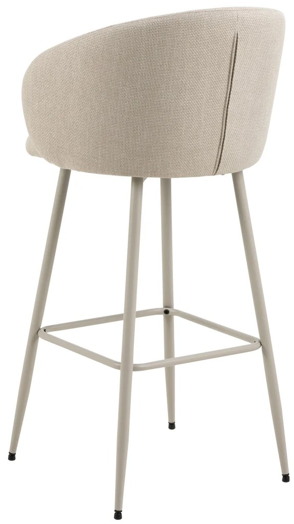 CLARA Beige (Basel 24 stof)/beige frame - GESTOFFEERDE BARSTOEL VOOR KEUKEN/WOONKAMER/RESTAURANT