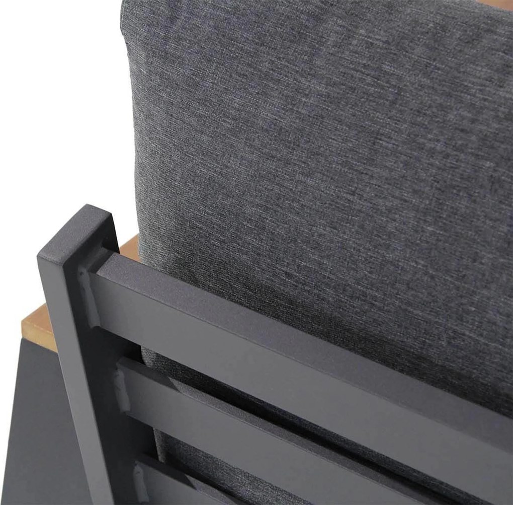 Stoel en Bank Loungeset 5 personen Aluminium/polywood Grijs Domani Furniture Roseto