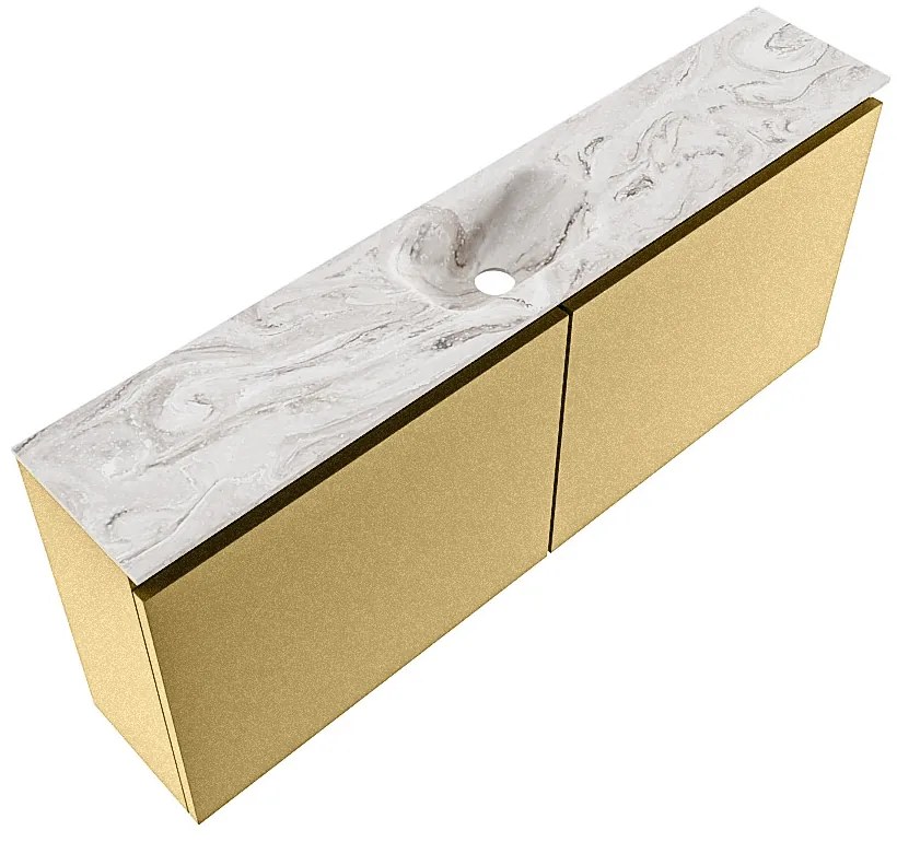 Mondiaz Ture DLux toiletmeubel 120cm oro met wastafel glace midden zonder kraangat