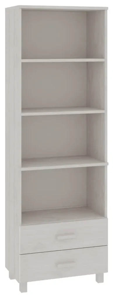 vidaXL Hoge kast 60x35x180 cm massief grenenhout wit
