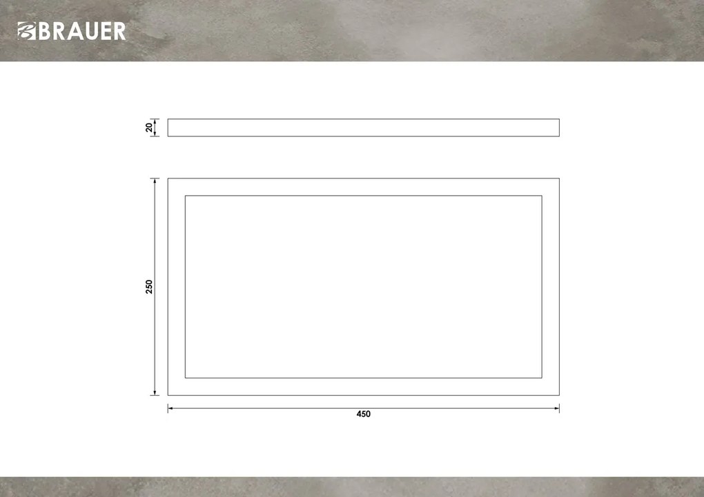 Brauer ophangbeugel 45cm gunmetal geborsteld