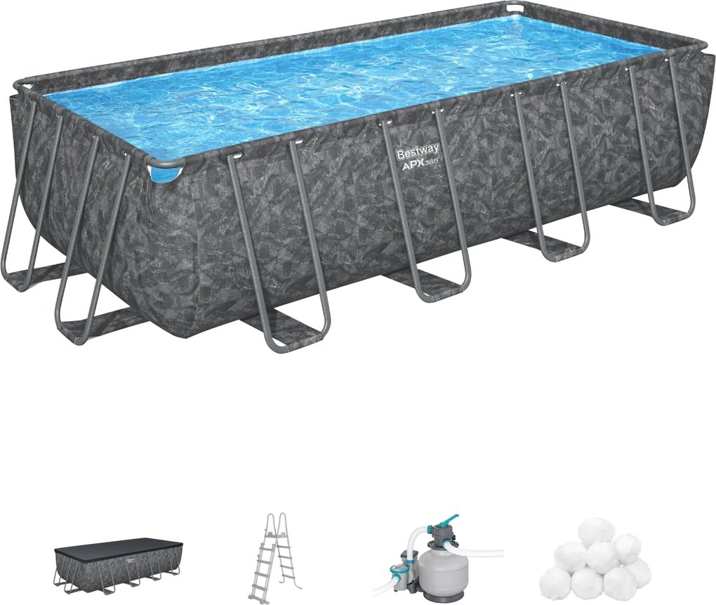 Bestway APX365 opbouwzwembad - rechthoekig - L549 x B274 x H132 cm | All-Season luxezwembad