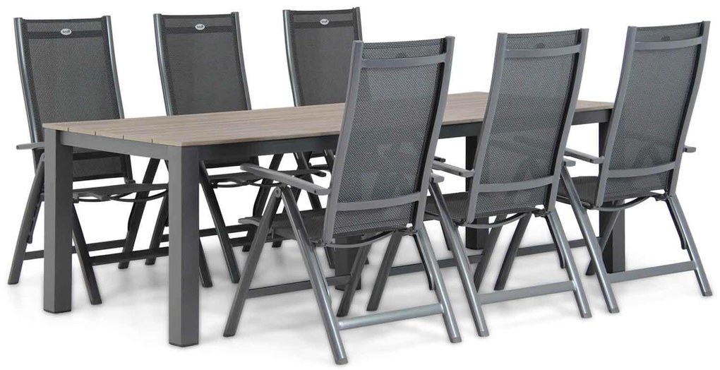Tuinset 6 personen 240 cm Aluminium/Textileen /Aluminium/textileen Grijs Hartman Royal