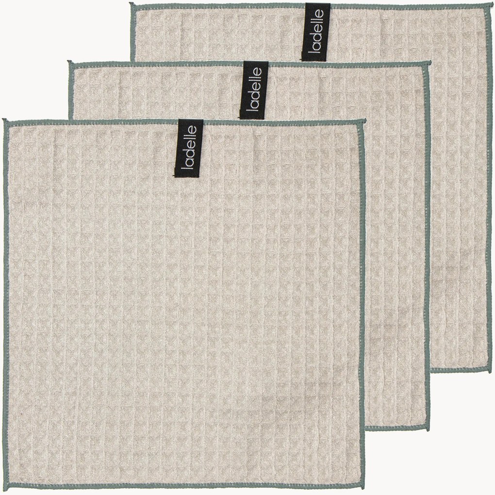 Wafelpiqué microvezel vaatdoeken Mega, 3-delig