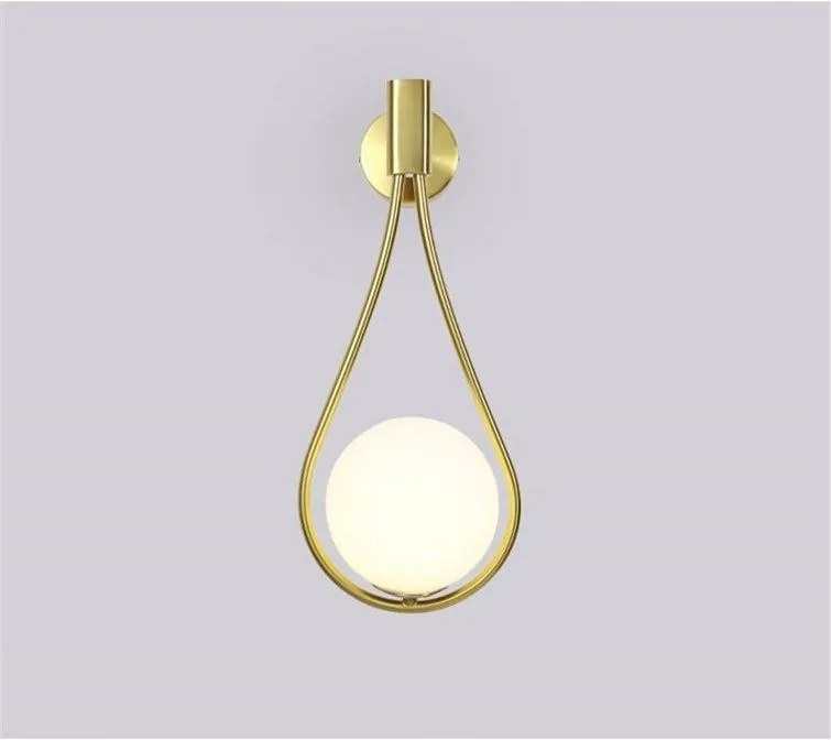 Wandlamp Wandlamp Glazen Bol Goud APP603-1W