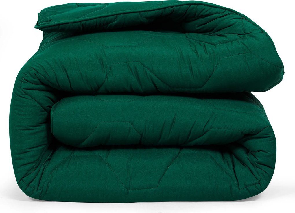 Dekbed 2 in 1 - Wasbaar dekbed zonder overtrek - 240x220 - donker groen xl