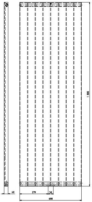 Plieger Perugia designradiator verticaal middenaansluiting 1806x608mm 1070W zwart