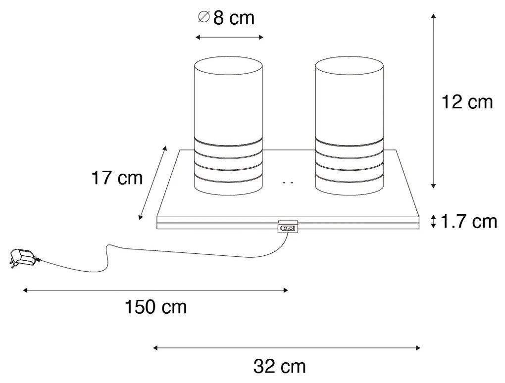 Set van 2 tafellampen donkerbrons RGBW oplaadbaar - Alessia