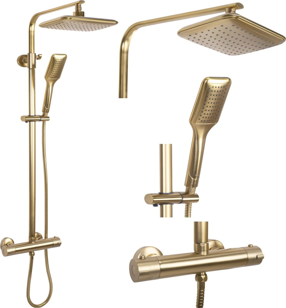 Doucheset REA Tom Gold Brush met thermostaat