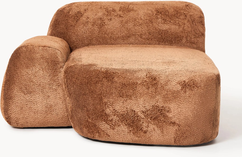 Teddy bouclé chaise-hoekmodule Wolke