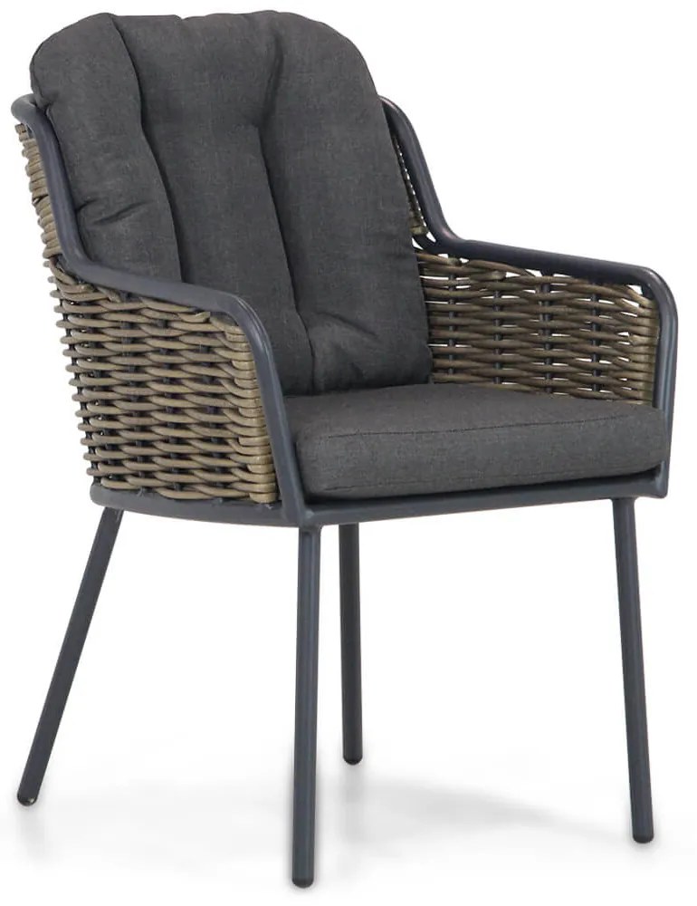 Tuinset 6 personen 240 cm Aluminium/wicker Grijs Santika Furniture Santika