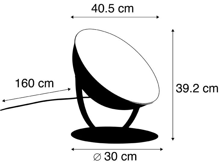 Industriële tafellamp zwart met goud 39,2 cm verstelbaar - Magnax Industriele / Industrie / Industrial E27 rond Binnenverlichting Lamp